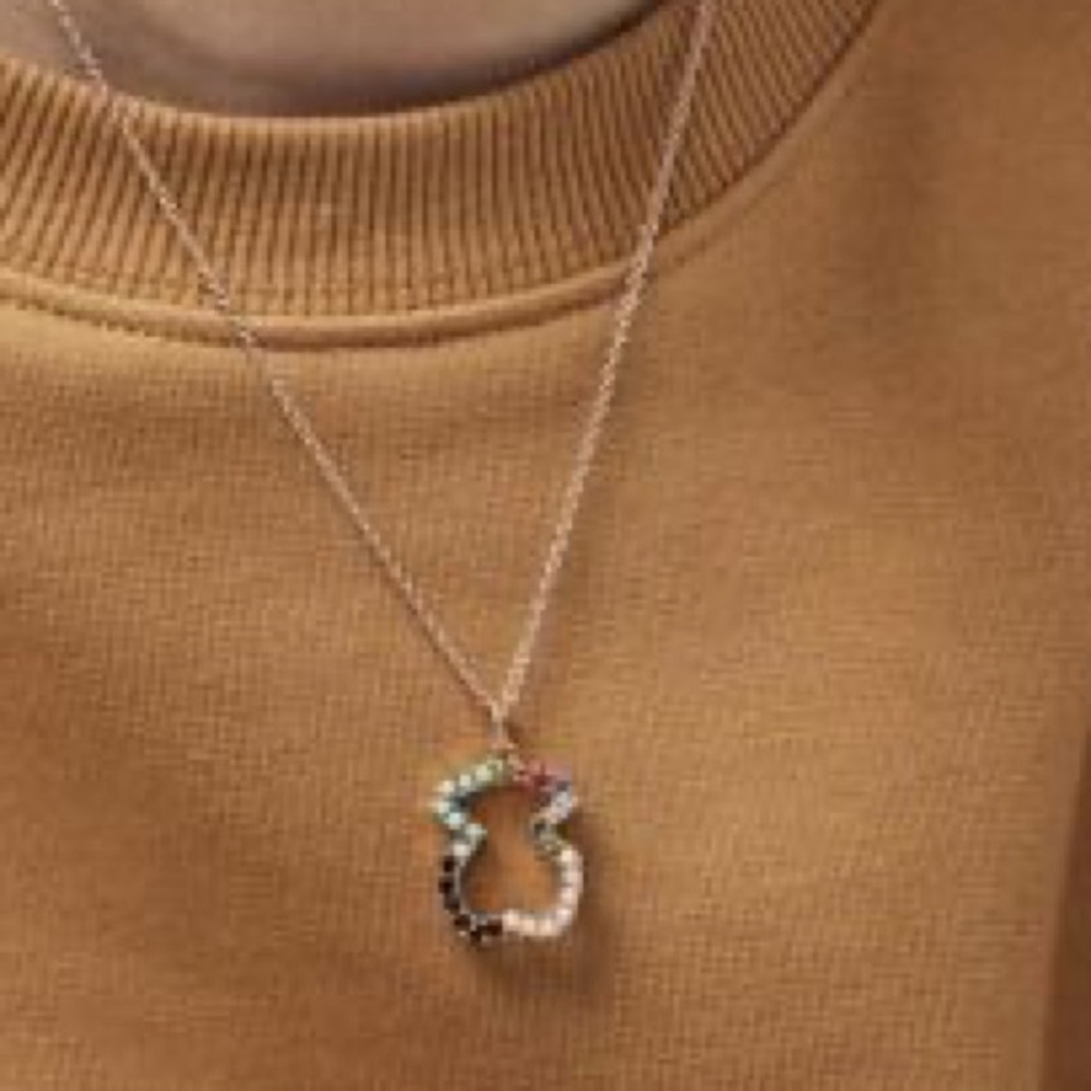 Tous St Valentine Rainbow Gemstone Bear pendant - Picture 2 of 3